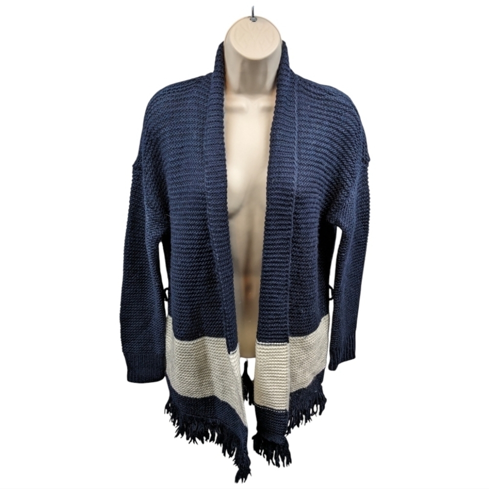 Loft Fringe Open Front Cardigan Sz M